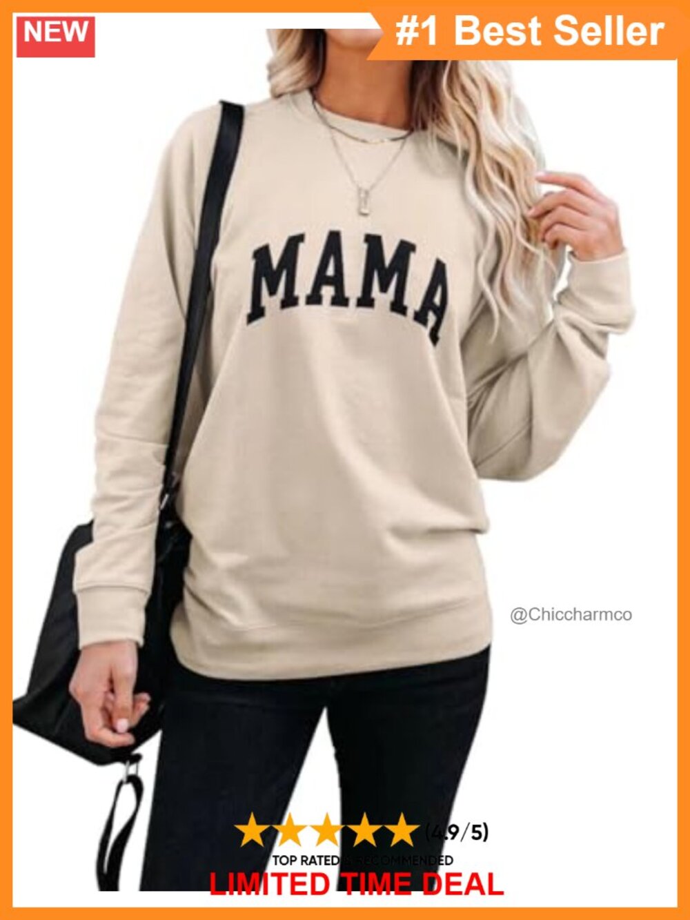 Women Mama Sweatshirt Crew Neck Loose Pullover Long Sleeve Top